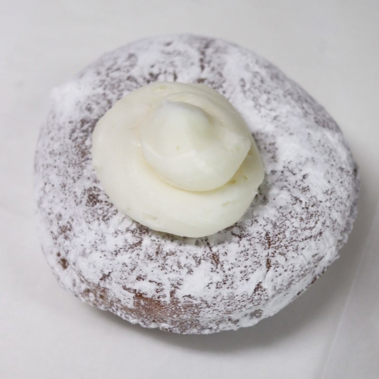 White-Cream Fractured Prune Donut